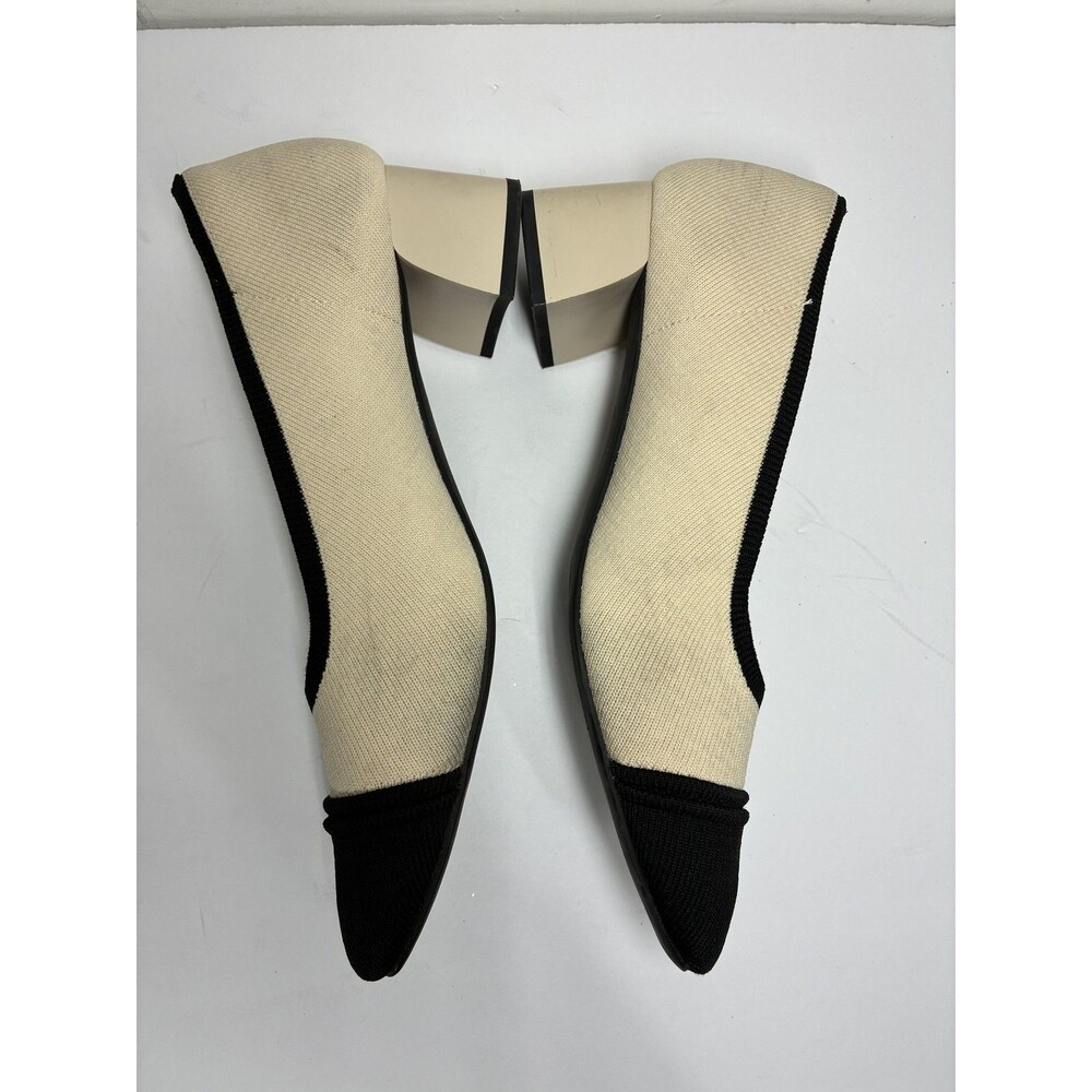 VIVAIA Julie Heels Shoes Almond Toe Stress Free Size 9.5 Beige Black Arch Pro - Picture 11 of 16